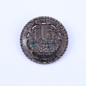 Wholesale personalized custom metal die casting double sided 3D antique gold plated masonic challenge coins