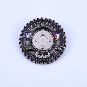 Wholesale personalized custom metal die casting double sided 3D antique gold plated masonic challenge coins