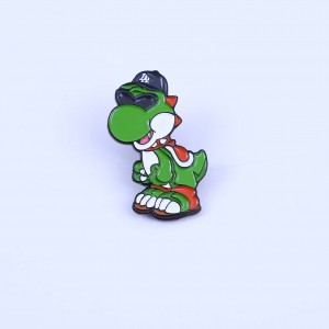 Wholesale cheap metal black nickel plated anime badge cute cartoon turtle dragon lapel custom soft enamel pin in stock no moq