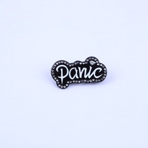 Metal badge artifact with rhinestone badge custom