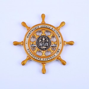 Wholesale personalized custom metal die casting double sided 3D antique gold plated masonic challenge coins